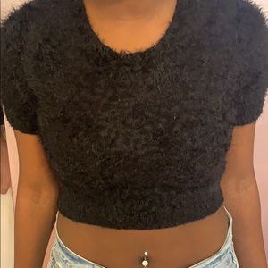 Black cropped sweater